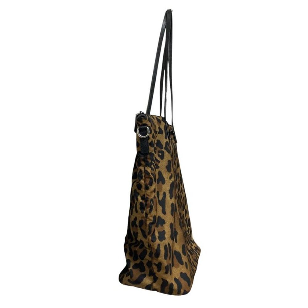 Prada Leopard Pattern Tote Beige Black - image 2
